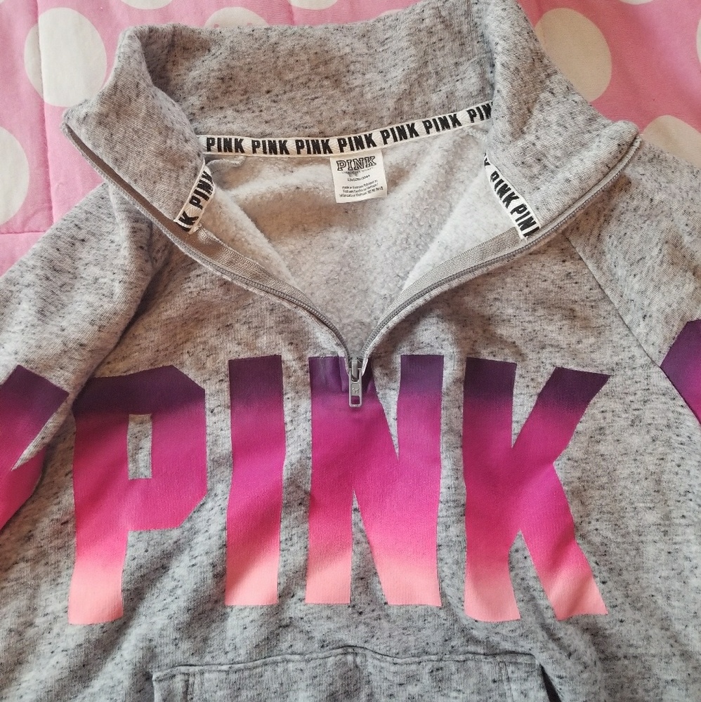 Pink cropped jogger jacket half zip